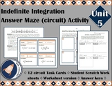 AP Calc AB/BC: Indefinite Integration Answer Maze (circuit