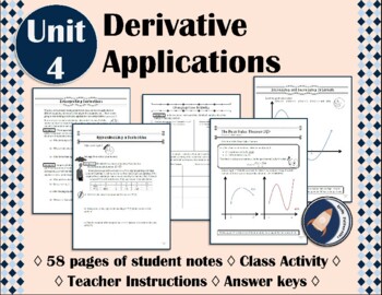 Preview of AP Calc AB Unit 4 - Derivative Applications