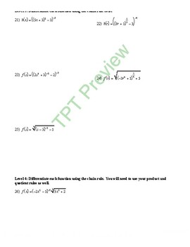 ab calculus the chain rule part 1 homework