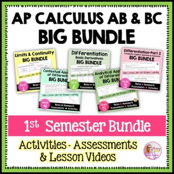 Preview of AP Calculus AB & BC Big Bundle (1st Semester) | Flamingo Math