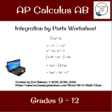 Integration by Parts worksheet in AP Calculus