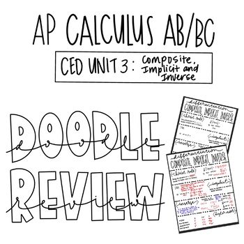 Preview of AP Calculus AB/BC Unit 3: Differentiation Chain, Implicit, Inverse Doodle Review