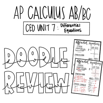 Preview of AP Calculus AB/BC Unit 7: Differential Equations Doodle Review
