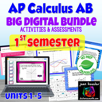 Preview of AP Calculus AB Big Digital Bundle for 1st Semester Plus Printables