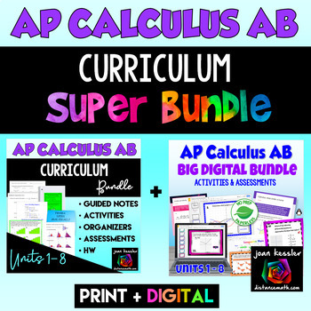 Preview of AP Calculus AB Curriculum Super Bundle with both Print and Digital