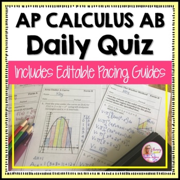 Preview of AP Calculus AB Daily Quiz Bundle | Flamingo Math 