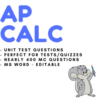 Preview of AP Calculus AB Exam Questions & Answers for ALL Unit Tests, Exams,Quizzes,Review