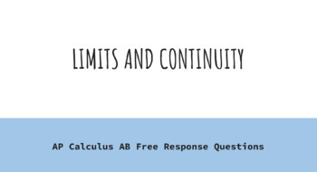 Preview of AP Calculus AB FRQ - Limits and Continuity