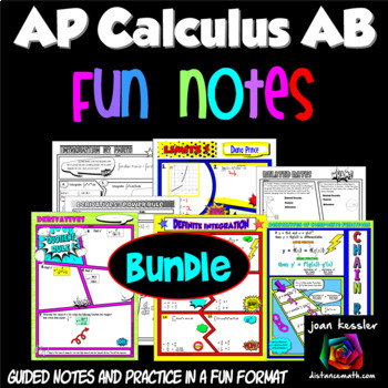 Preview of AP Calculus AB FUN Notes Doodle Pages Guided Notes and Practice Bundle