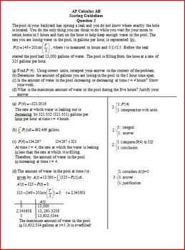 Preview of AP Calculus AB Free Response Questions