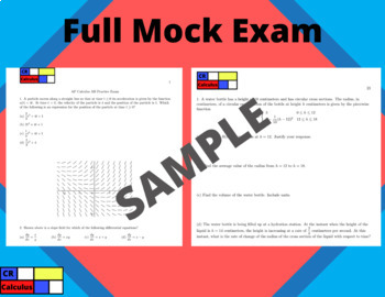Preview of AP Calculus AB Full Mock Exam