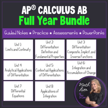 Preview of AP Calculus AB Full Year Bundle | Math Lion