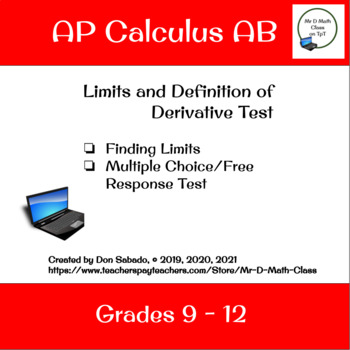 Preview of AP Calculus AB - Limits and Definition of Derivative Test