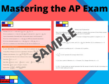 Preview of AP Calculus AB "Mastering the AP Exam"