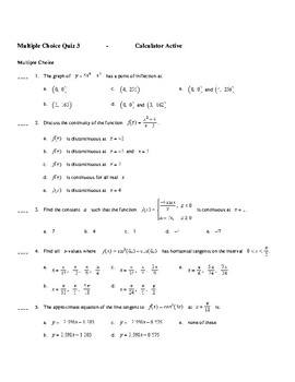 ap calculus ab multiple choice calculator questions