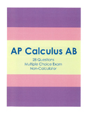 AP Calculus AB Multiple Choice Exam (28 non-calculator problems)