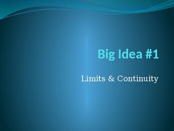 Preview of AP Calculus AB Powerpoint Big Idea 1 (Limits and Continuity)