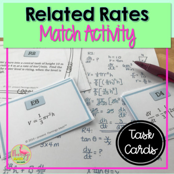 Preview of Calculus Related Rates Sort & Match Activity (Unit 4)