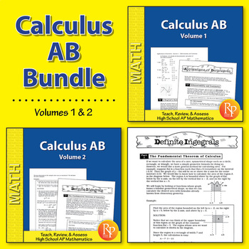 Preview of AP Calculus AB: Straight Forward Math Volumes 1 & 2 {Bundle} - activities -