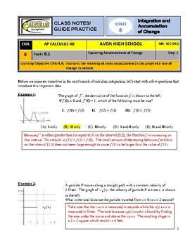 Preview of AP Calculus AB - Unit 6 - Guided Practice/Class Notes - SOLUTIONS