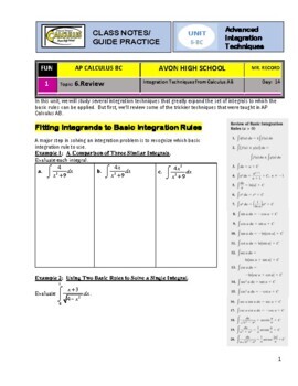Preview of AP Calculus BC (Calculus 2) - Unit 6-BC Guided Practice/Lecture Notes (PDF)