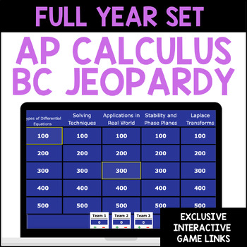 Preview of AP Calculus BC Complete Review Bundle: Jeopardy Games for all 17 Chapters