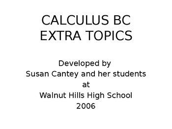Preview of AP Calculus BC - Review of Miscellaneous Topics