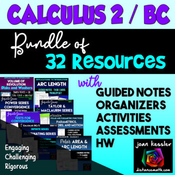 Preview of AP Calculus BC or Calculus 2 Bundle of 32 Activities