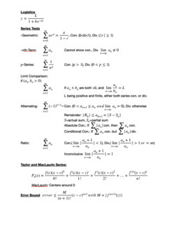 ap calculus formula sheet