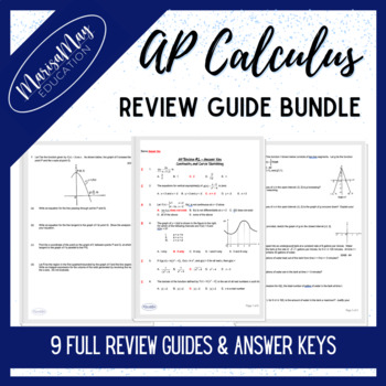 AP Calculus Comprehensive Review Guide Bundle By Marisa May Education