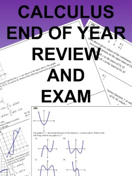 Preview of AP Calculus End of Year Review 206 Multiple Choice Questions Exam Review