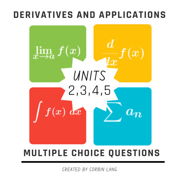 Preview of AP Calculus Multiple Choice Problems: Derivatives & Applications