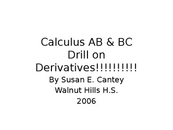 Preview of AP Calculus Review - Derivatives