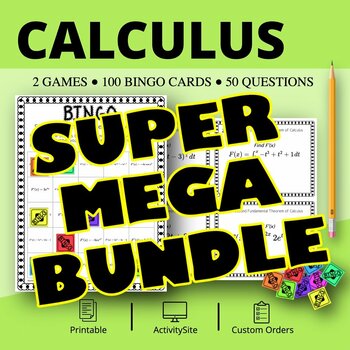 Preview of AP Calculus SUPER MEGA BUNDLE: Math Bingo Review Games