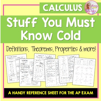 Preview of Calculus Stuff You Must Know Cold
