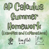 AP Calculus Summer Homework Examples and Explanations