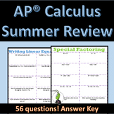 AP® Calculus Summer Review Packet Editable - Back to Schoo