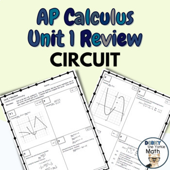 Preview of AP Calculus - Unit 1 - REVIEW CIRCUIT (with Solutions!)