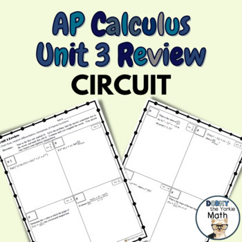 Preview of AP Calculus - Unit 3 - REVIEW CIRCUIT (with Solutions!)