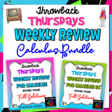 AP Calculus Weekly Spiral Review Bundle Throw Back Thursda