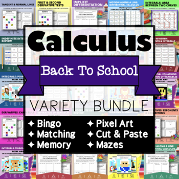 Preview of AP Calculus: BACK TO SCHOOL Activities Bundle