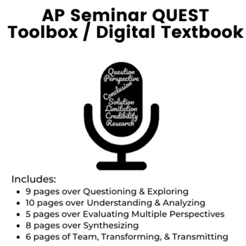 Preview of AP Capstone Seminar "QUEST" Toolbox / Digital Textbook