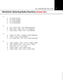 34 Balancing Redox Equations Worksheet Answers Chemistry If8766