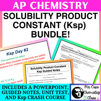 Preview of AP Chemistry Chemical Equilibrium Solubility Product Constant (Ksp) BUNDLE!