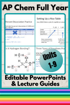 Preview of AP Chemistry Full Year (Units 1-9) PowerPoints and Guided Notes Bundle
