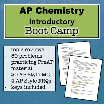 Preview of AP Chemistry Introductory Boot Camp