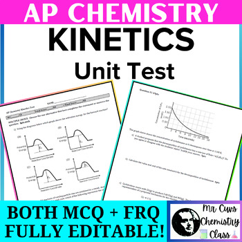 Preview of Advanced Placement AP Chemistry Kinetics Unit Exam Test