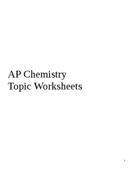 Preview of AP Chemistry Topic Worksheets