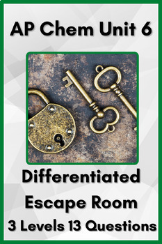 Preview of AP Chemistry Unit 6: Differentiated Editable Escape Room with Answers