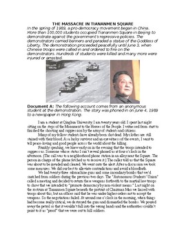 Preview of AP Cold War China and Korea: The Massacre in Tiananmen Square DBQ